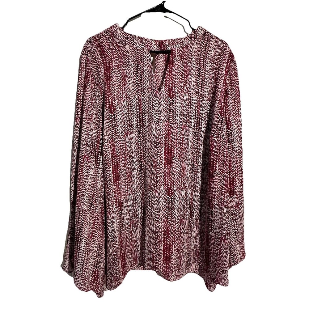 Roz & Ali Boho Bell Sleeve Blouse Size 3XL